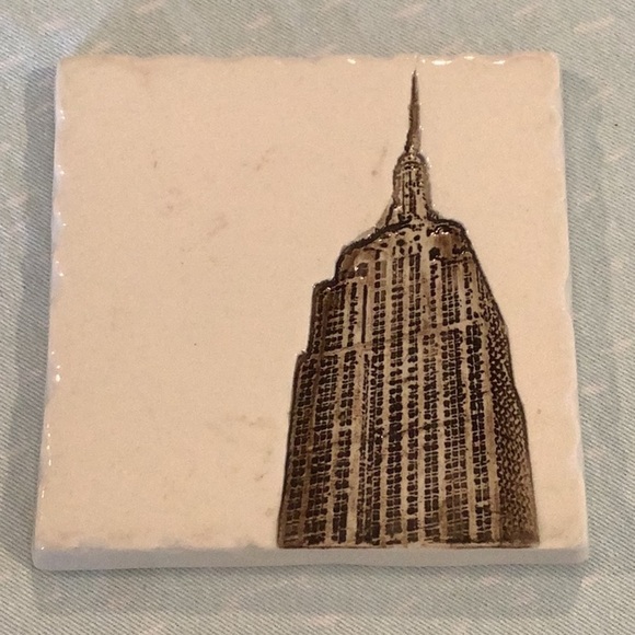 RARE 4 RESTORATION HARDWARE ARCHITECTURAL LANDMARKS BAR DRINK CERAMIC COASTERS - Picture 8 of 8